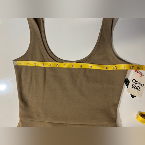 OPEN EDIT Khaki tank scoop neck bodycon midi dress size XS.‎ - Picture 12 of 16